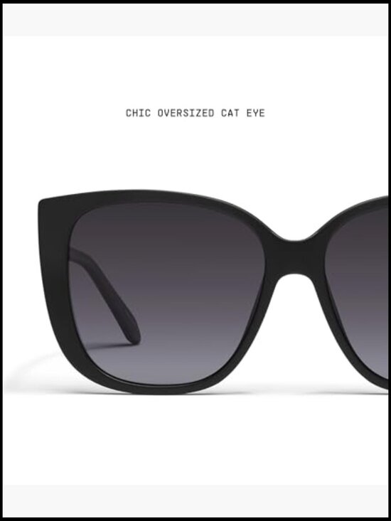 Oversized Cat Eye Sunglasses with UV Protection and Polarized Lenses
